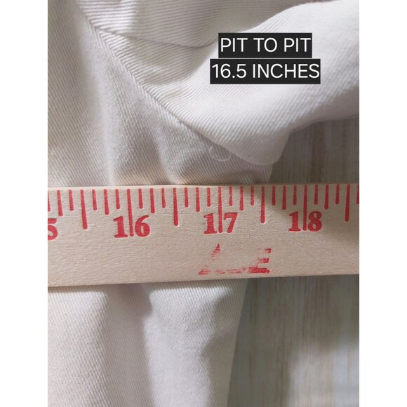 NWOT Aziz White Double-Breasted Belted Trench Coat With Ruffle Accents Medium - Picture 5 of 11